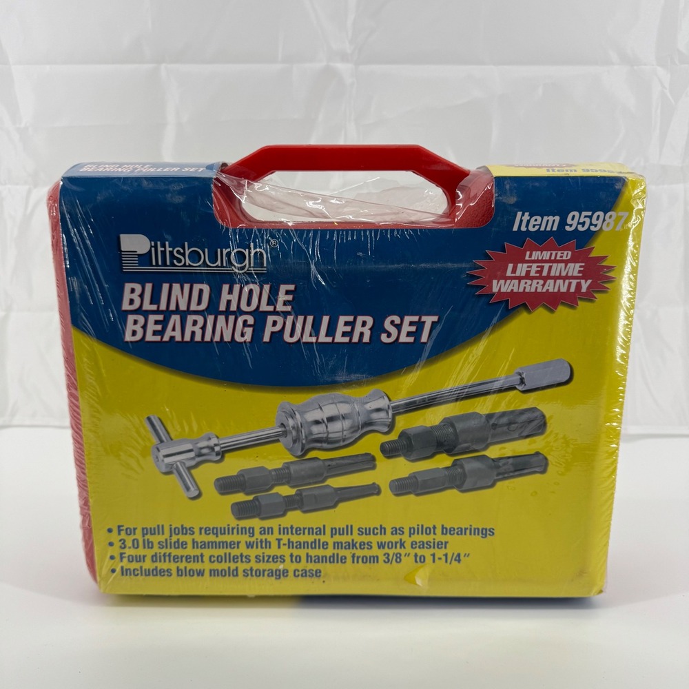 Pittsburgh Blind Hole Bearing Puller Set OS Red 95987 Slide Hammer Kit